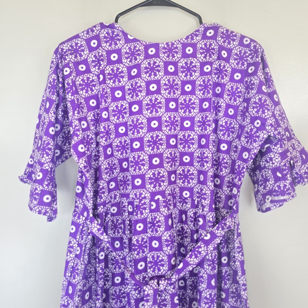 Women's Summer Printed Sz.S/M Vacation Bohemian Long Dress Purple.E183 - Picture 10 of 10
